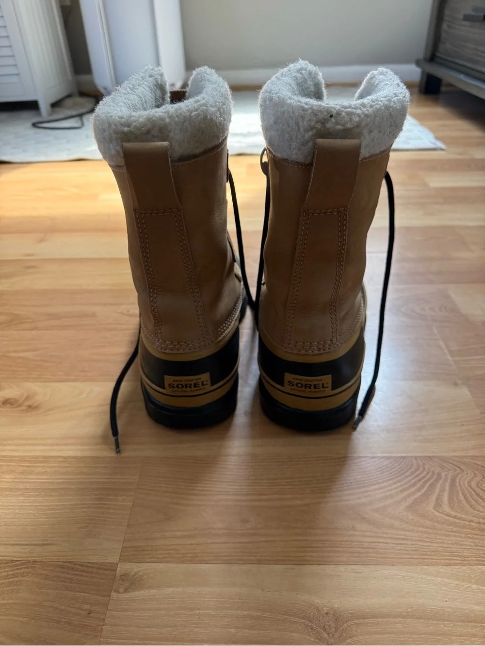 Sorel Tan and Black Insulated Lace-Up Winter Boots